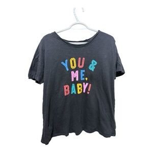 Old Navy Black Tee with Colorful Print